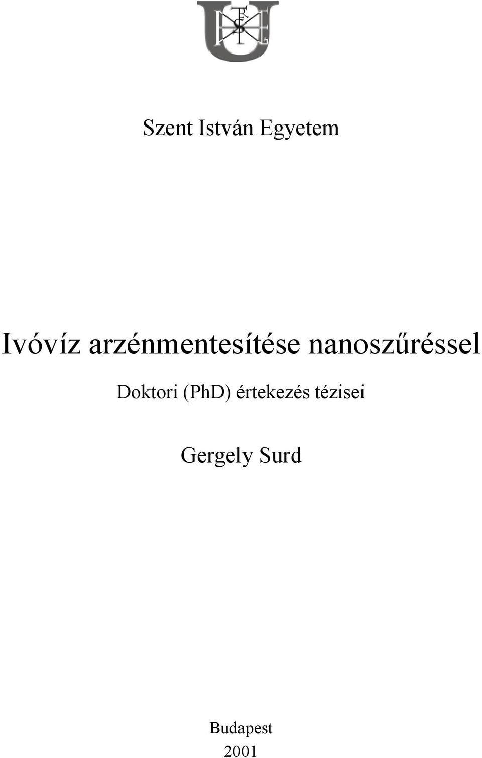 nanoszűréssel Doktori (PhD)