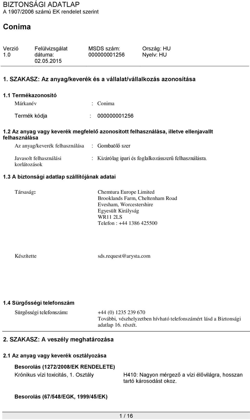foglalkozásszerű felhasználásra. 1.