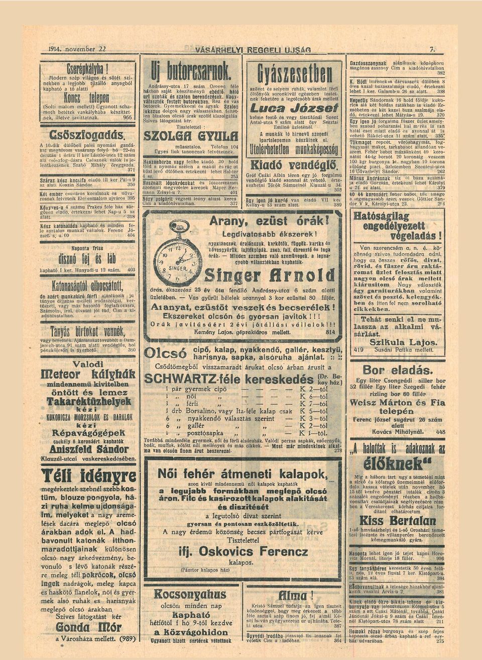 10-dik dülőbeli pléi nyomási gzdá kt meghívom vsárnp folyó hó 22-én délután 1 órár I I ker Lászlo-utc 12 szám lá osöfezfog«dásr Csősznek vlók is je lentkezzenek. Szbó Mihály öreggzd.