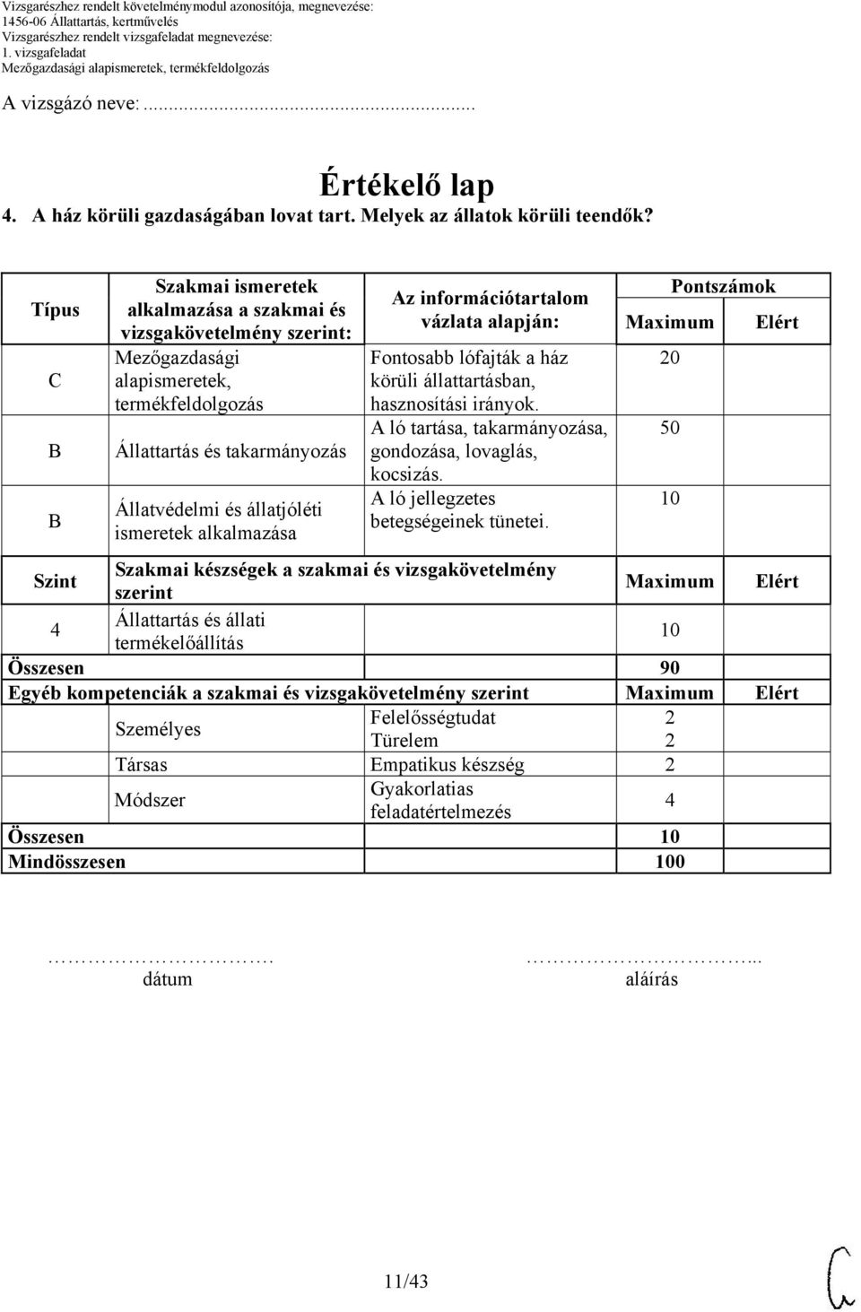 alkalmazása Az információtartalom vázlata alapján: Fontosabb lófajták a ház körüli állattartásban, hasznosítási irányok. A ló tartása, takarmányozása, gondozása, lovaglás, kocsizás.