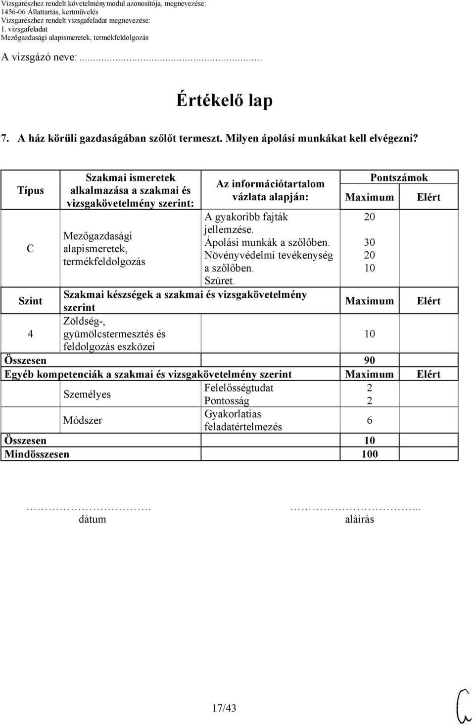 gyakoribb fajták jellemzése. Ápolási munkák a szőlőben. Növényvédelmi tevékenység a szőlőben. Szüret.