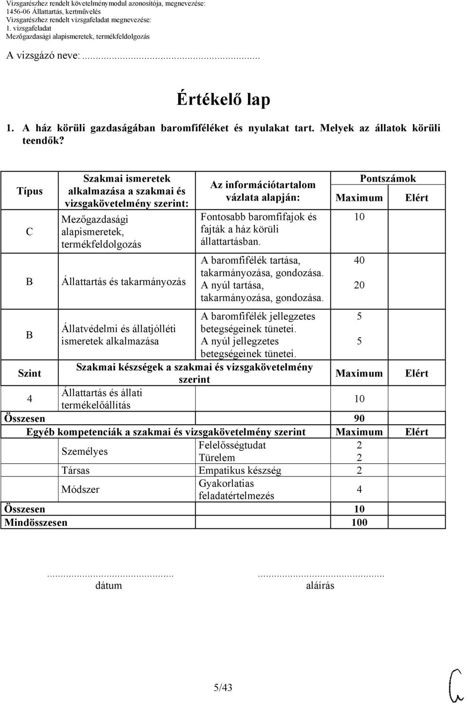 alkalmazása Az információtartalom vázlata alapján: Fontosabb baromfifajok és fajták a ház körüli állattartásban. A baromfifélék tartása, takarmányozása, gondozása.