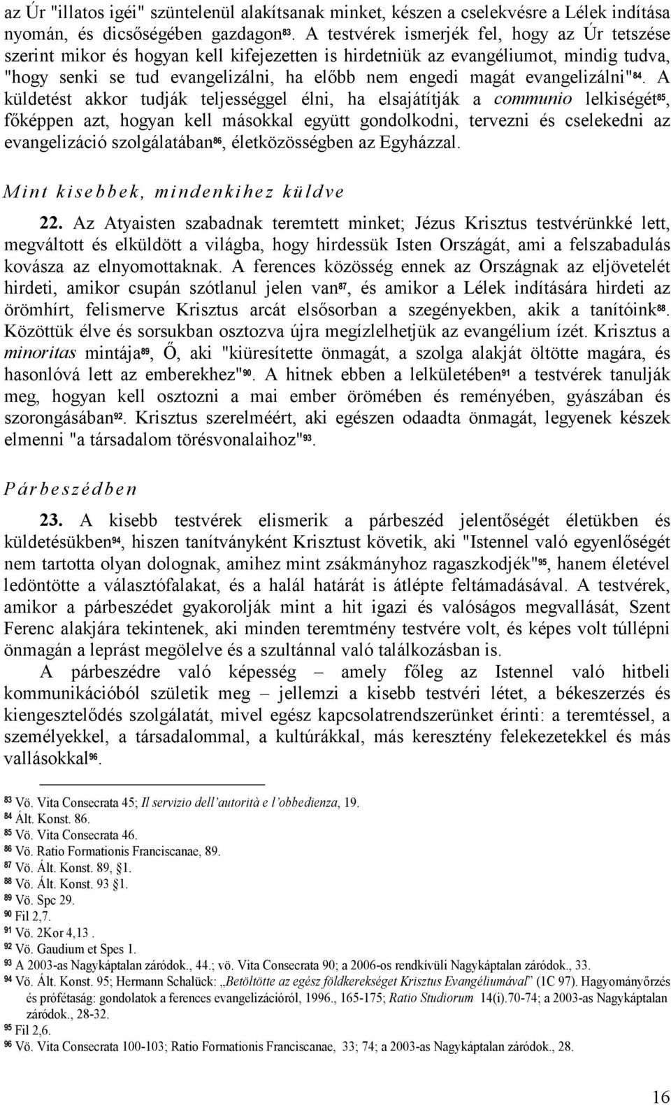 evangelizálni" 84.