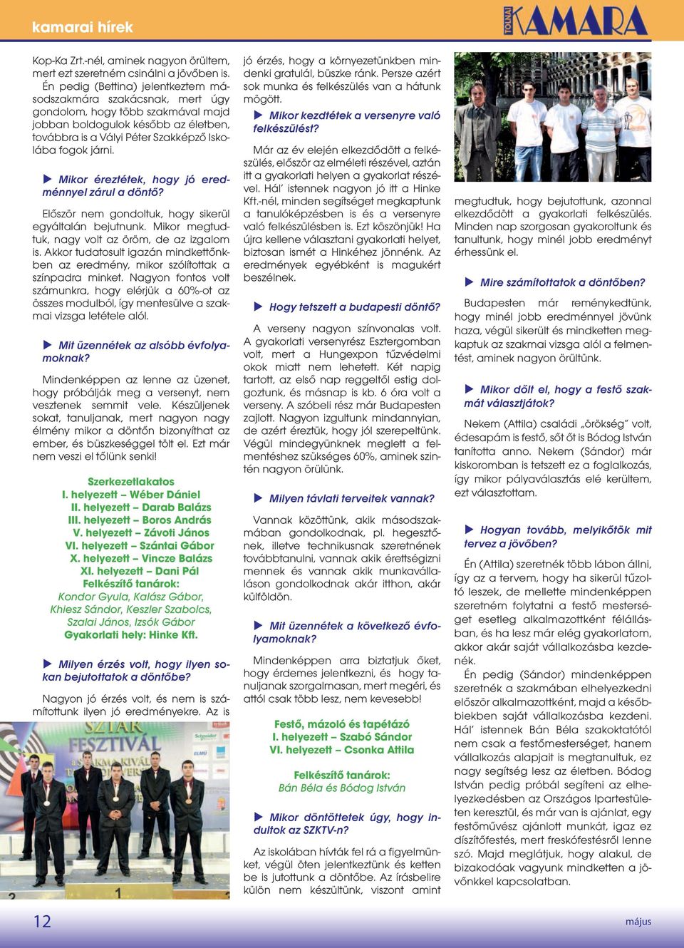 Mikor éreztétek, hogy jó eredménnyel zárul a döntő? Először nem gondoltuk, hogy sikerül egyáltalán bejutnunk. Mikor megtudtuk, nagy volt az öröm, de az izgalom is.