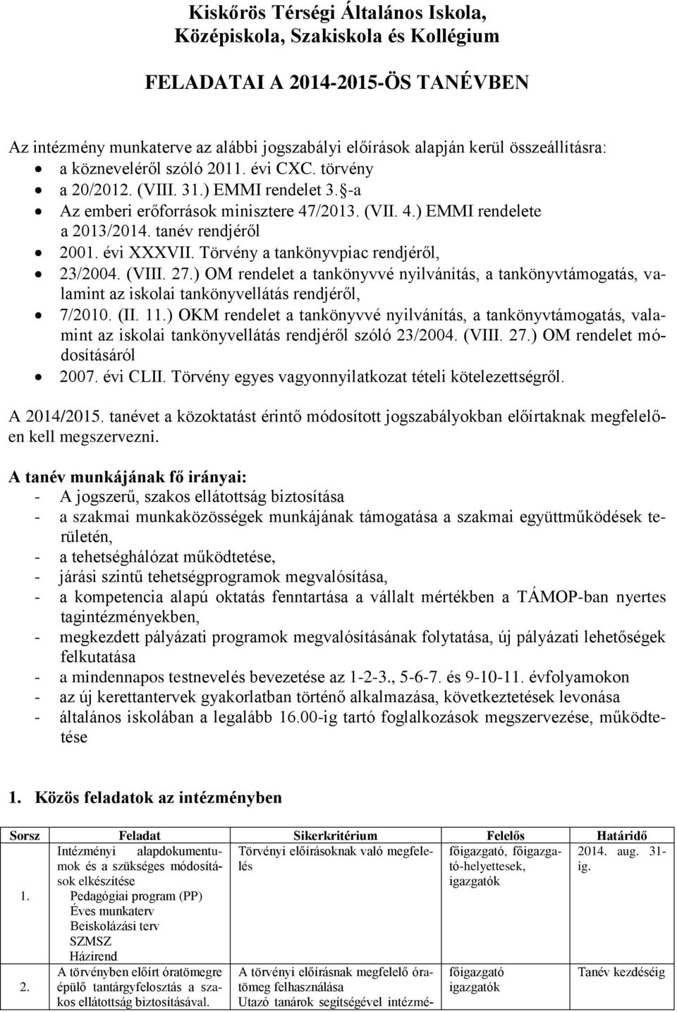 Törvény a tankönyvpiac rendjéről, 23/2004. (VIII. 27.) OM rendelet a tankönyvvé nyilvánítás, a tankönyvtámogatás, valamint az iskolai tankönyvellátás rendjéről, 7/2010. (II. 11.