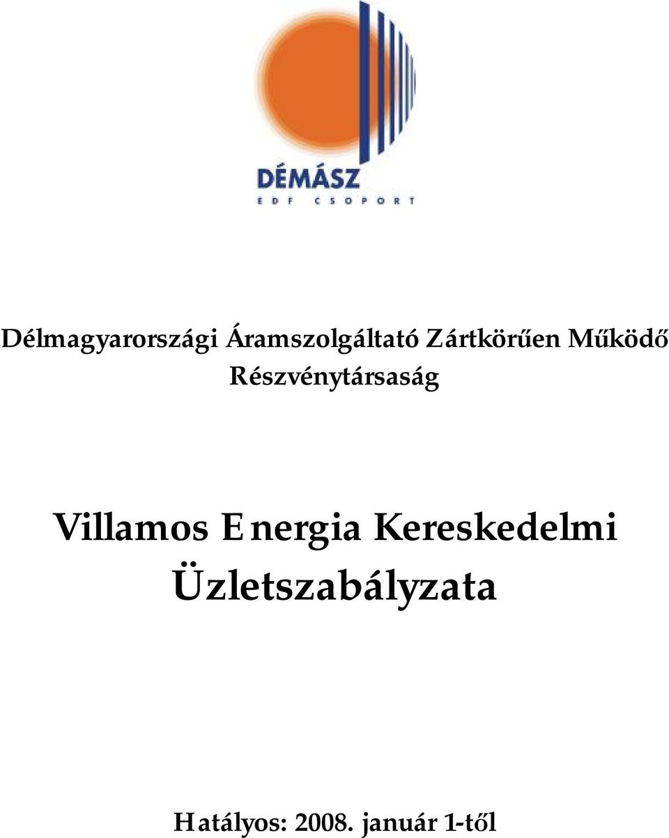 Villamos Energia Kereskedelmi