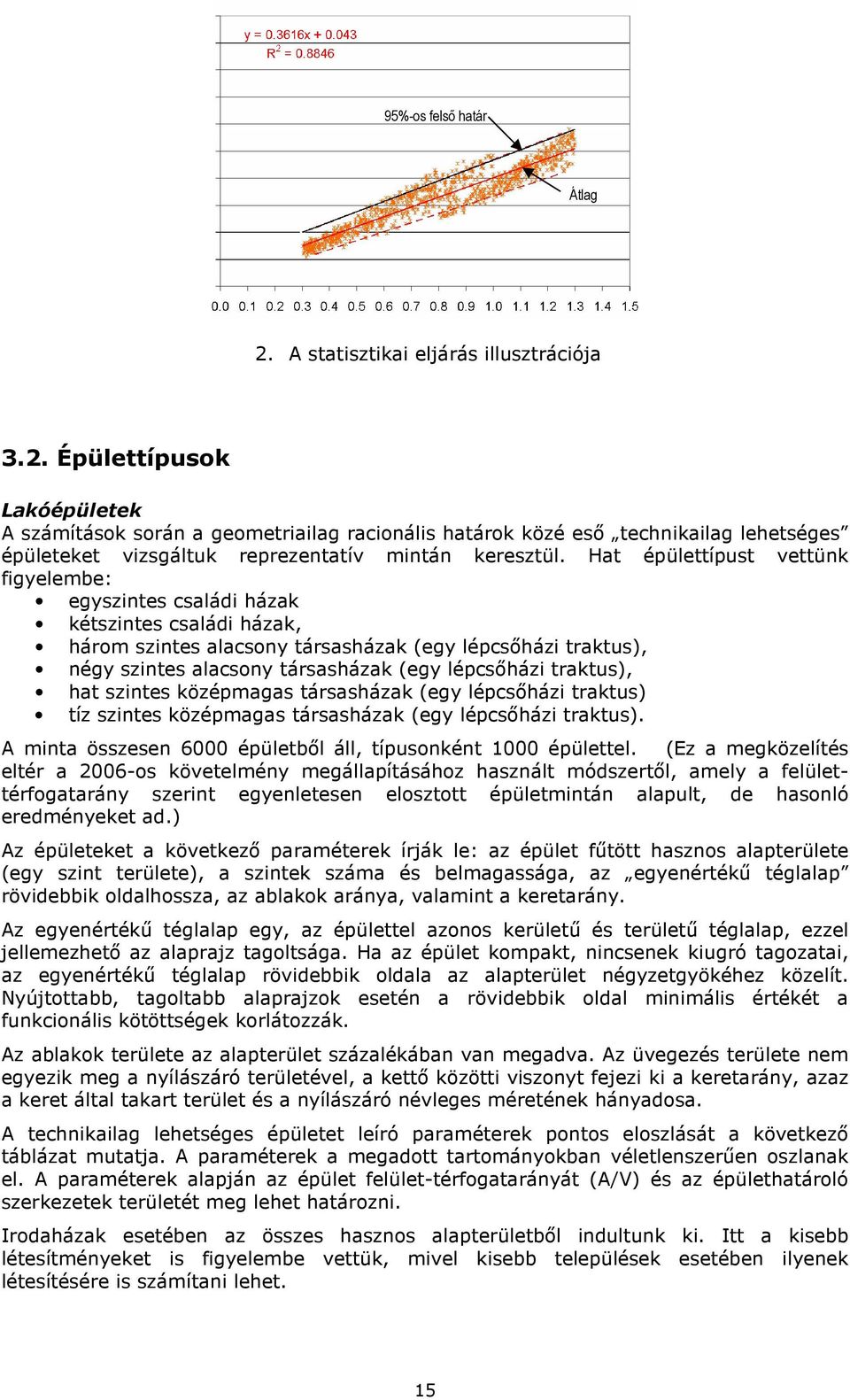 traktus), hat szintes középmagas társasházak (egy lépcsıházi traktus) tíz szintes középmagas társasházak (egy lépcsıházi traktus). A minta összesen 6000 épületbıl áll, típusonként 1000 épülettel.