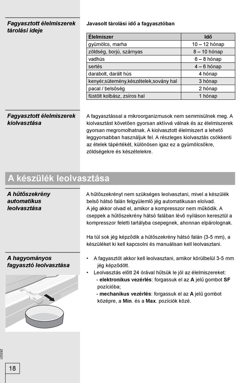 mikroorganizmusok nem semmisülnek meg. A kiolvasztást követően gyorsan aktívvá válnak és az élelmiszerek gyorsan megromolhatnak. A kiolvasztott élelmiszert a lehető leggyorsabban használjuk fel.