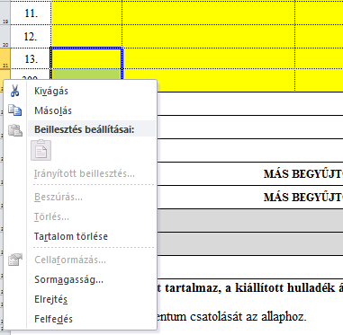 Kitöltési útmutató.