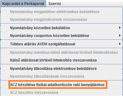 Rákattintunk az AVDH aláírásra, majd megadjuk az ügyfélkapu felhasználónevet és