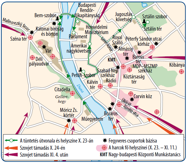 6. Helyezd térképre a pesti srácokat! Használd a http://www.magyarforradalom1956.hu/letoltheto-elemek/kiallitas hivatkozást! (Tablókiállítás A3 magyar nyelven.) a.