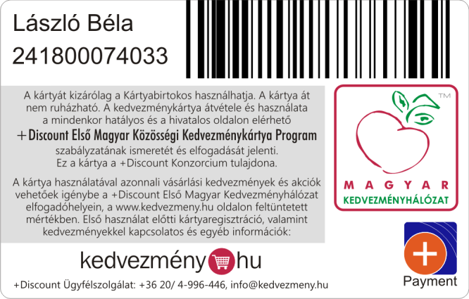 Kedvezményhálózat védjegy +Discount Közösségi