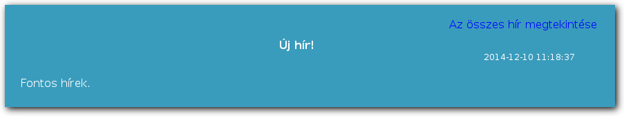 TARTALOM A létrehozott hír megjelenik a SuliXerver Webes felületén.