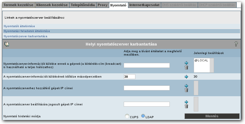 BELSŐ HÁLÓZAT A nyomtató tulajdonságainak áttekintése Ezzel a nyomtató operációs rendszerbeli konfigurálása véget ért, a továbbiakat a webes felületen végezheti el.