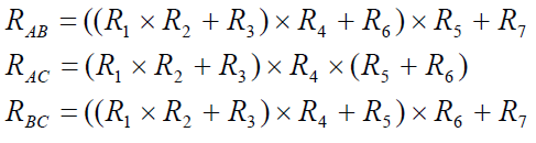Két párhuzamosan kapcsolt ellenállás eredője 1 R e = 1 R 1 + 1 R 2 Közös nevezőre hozva: R e = R 1 R 2 R 1 + R 2 = R 1 R 2 A jel