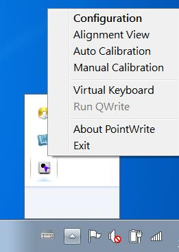 A PointWrite 2 futtatásakor a PointWrite ikon megjelenik a tálcán.