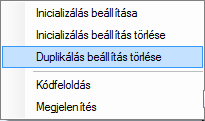 Ha egy mező tartalmát mégsem szeretnénk megjegyeztetni a programmal, akkor a jobb egér gomb INICIALIZÁLÁS BEÁLLÍTÁS TÖRLÉSE funkciót válasszuk ki. 1.10.3.