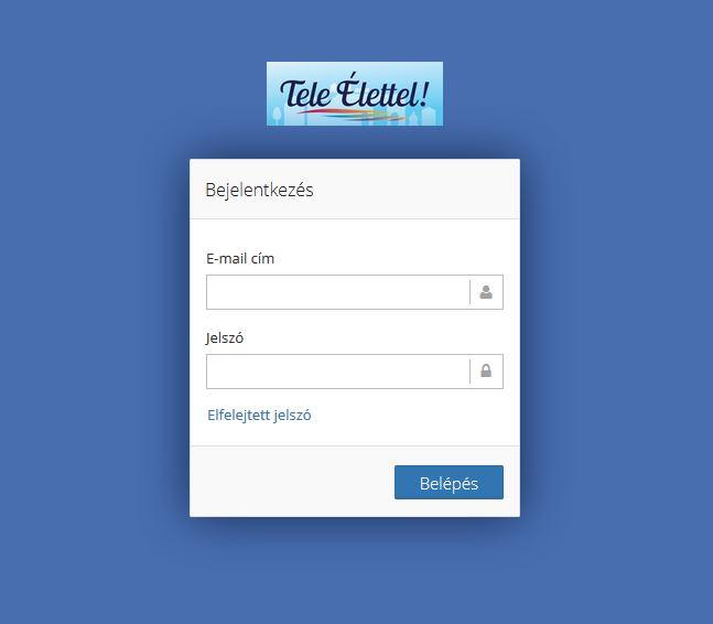 1. Belépés az admin felületre Az admin felületre a http://www.teleelettel.