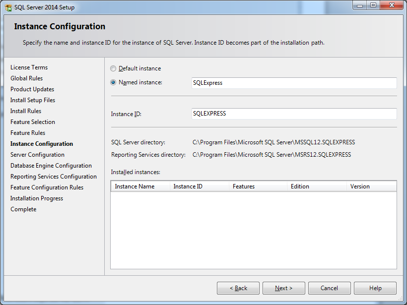 6.oldal 9. A következő oldalon az Instance Configuration (Példány konfigurációja) található.