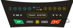 User-defined program / Felhasználói U.U2.U3 Body Fat / Test zsírtömeg mérése BODY FAT Heart Rate Control / Pulzus ellenőrző HRC Gombok START: Gomb az edzés elindításához.