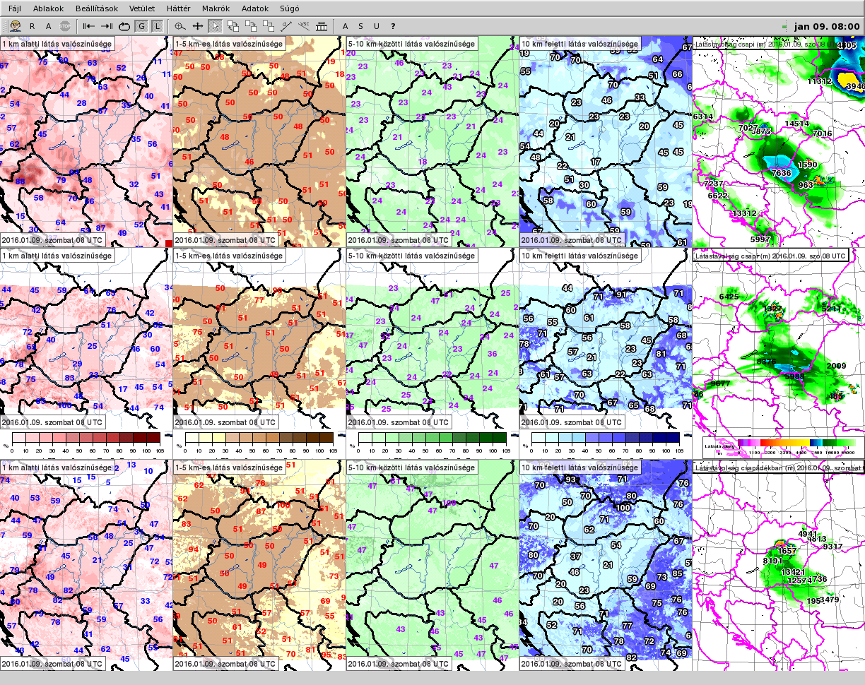 Látás valószínűsége + csapadékbeli látás 2016.01.09.