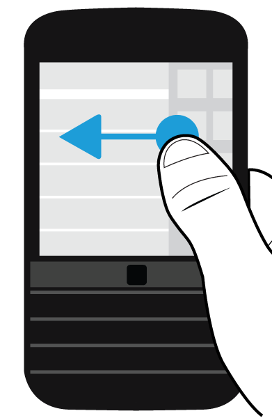 Beállítások és alapvető konfigurálások 2. A BlackBerry Hub alkalmazásban található üzenetek megtekintéséhez húzza az ujját balról-jobbra. 3.