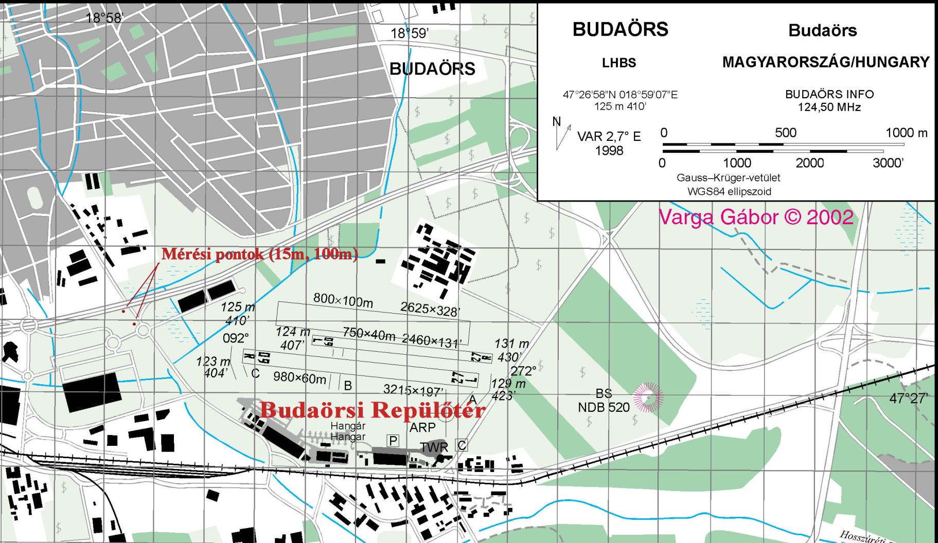 Mérési körülmények Mérési Zajmérés terület Mérőműszerek: - Brüel & Kjær 2250 Light - Brüel & Kjær 2239A 2 mérési pont: 15 m, 100 m Akkusztikai középvonal (25/200