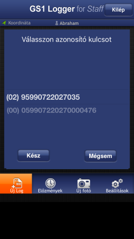 Ha a jelkép több ID kulcsot is tartalmaz, akkor az érvényesítés gombot lenyomva egy lista