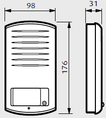 Elektromos zár nyitási lehetőség Alternatív nyomógombok a beltéri egységen, kertnyitó és világítás kapcsolásához (2 db) Szép forma, egyszerű szerelhetőség 2