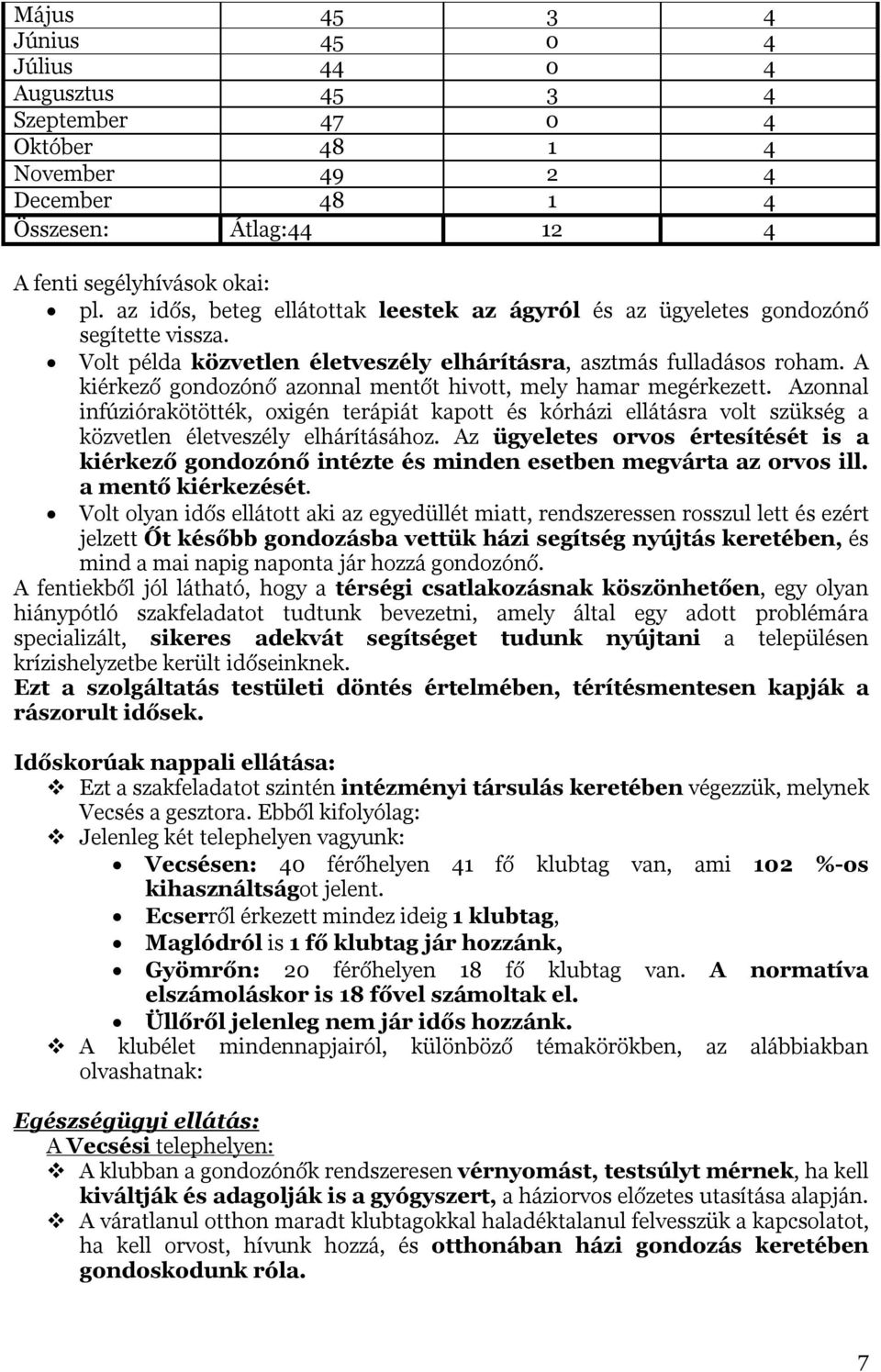 A kiérkező gondozónő azonnal mentőt hivott, mely hamar megérkezett. Azonnal infúziórakötötték, oxigén terápiát kapott és kórházi ellátásra volt szükség a közvetlen életveszély elhárításához.