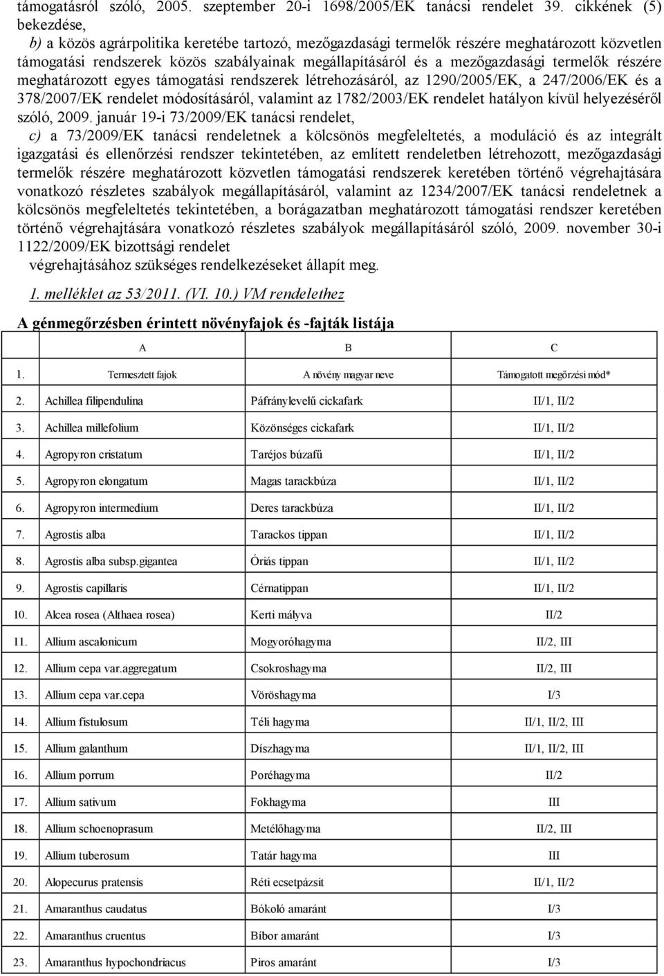 termelők részére meghatározott egyes támogatási rendszerek létrehozásáról, az 1290/2005/EK, a 247/2006/EK és a 378/2007/EK rendelet módosításáról, valamint az 1782/2003/EK rendelet hatályon kívül