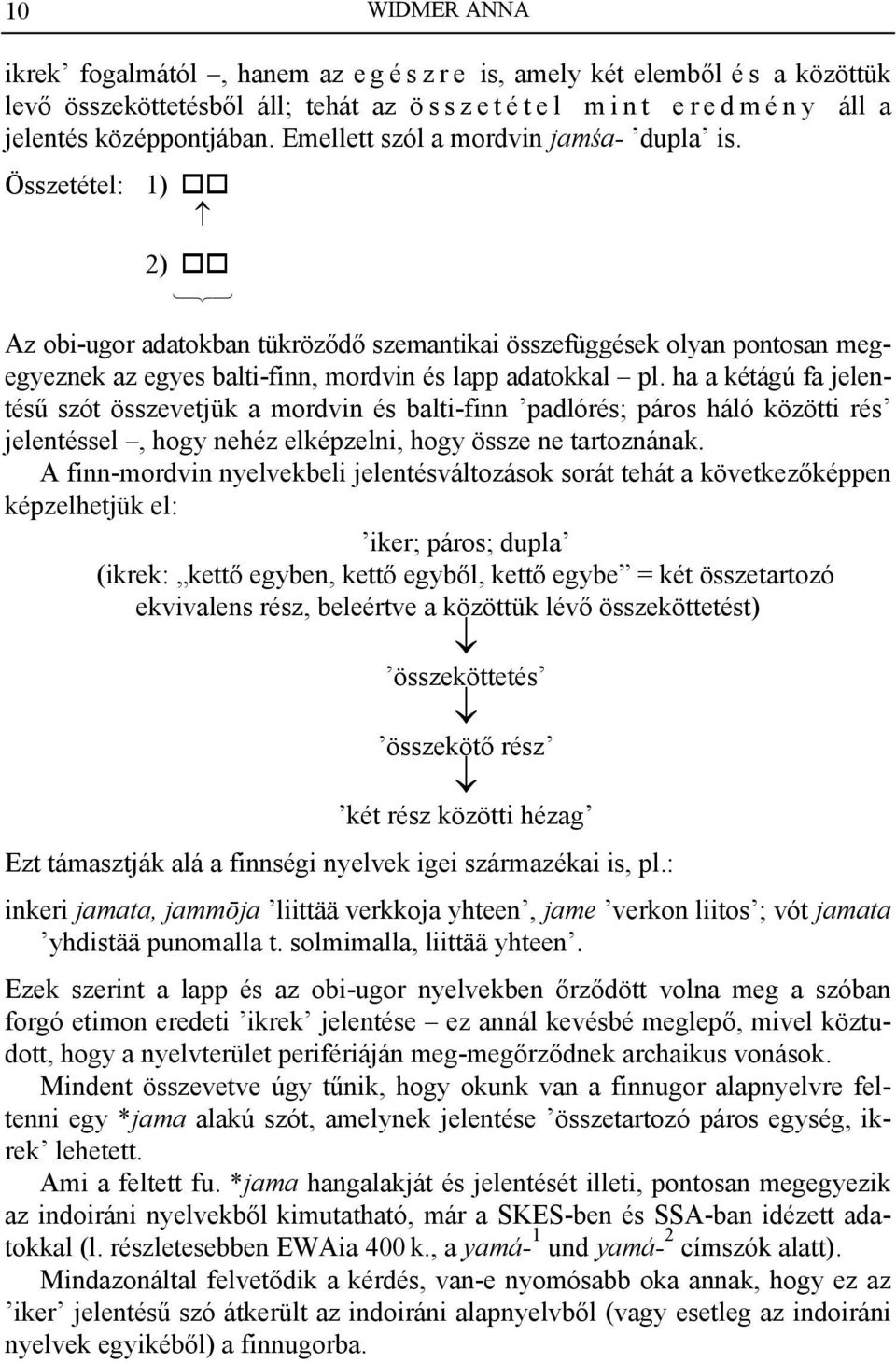 ha a kétágú fa jelentésű szót összevetjük a mordvin és balti-finn padlórés; páros háló közötti rés jelentéssel, hogy nehéz elképzelni, hogy össze ne tartoznának.
