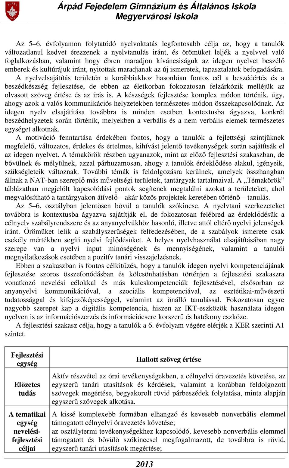 maradjon kíváncsiságuk az idegen nyelvet beszélő emberek és kultúrájuk iránt, nyitottak maradjanak az új ismeretek, tapasztalatok befogadására.