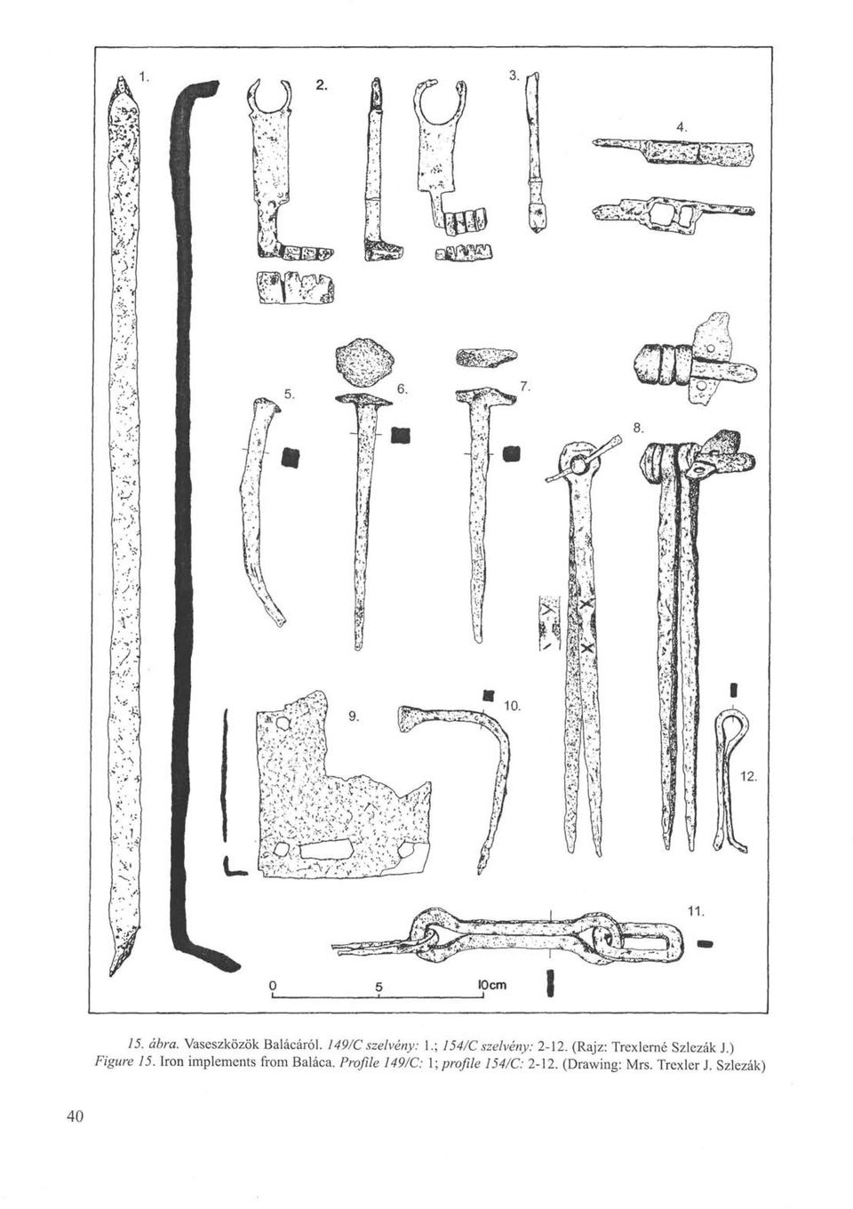 ) Figure 15. Iron implements from Baláca.