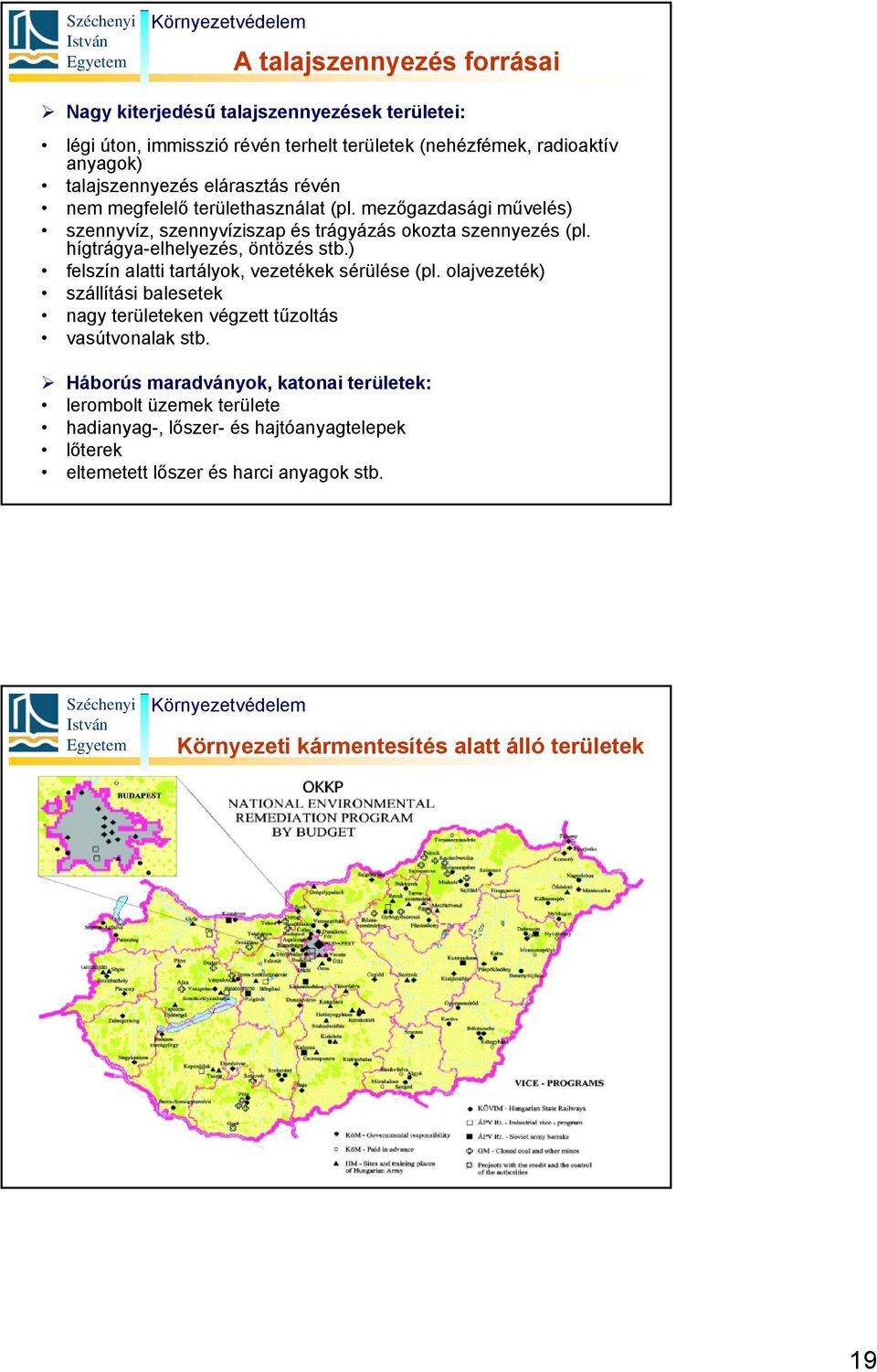 hígtrágya-elhelyezés, öntözés stb.) felszín alatti tartályok, vezetékek sérülése (pl.