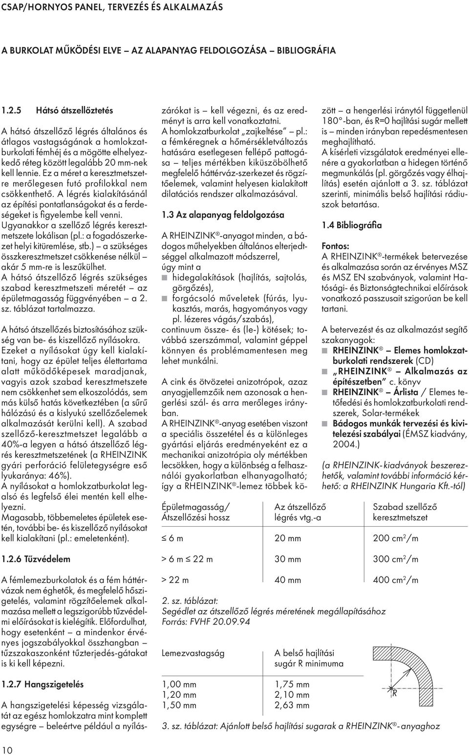 Ez a méret a keresztmetszetre merőlegesen futó profilokkal nem csökkenthető. A légrés kialakításánál az építési pontatlanságokat és a ferdeségeket is figyelembe kell venni.
