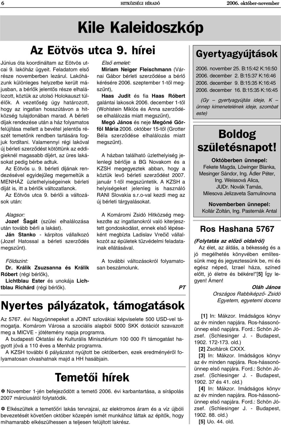 A vezetõség úgy határozott, hogy az ingatlan hosszútávon a hitközség tulajdonában marad.