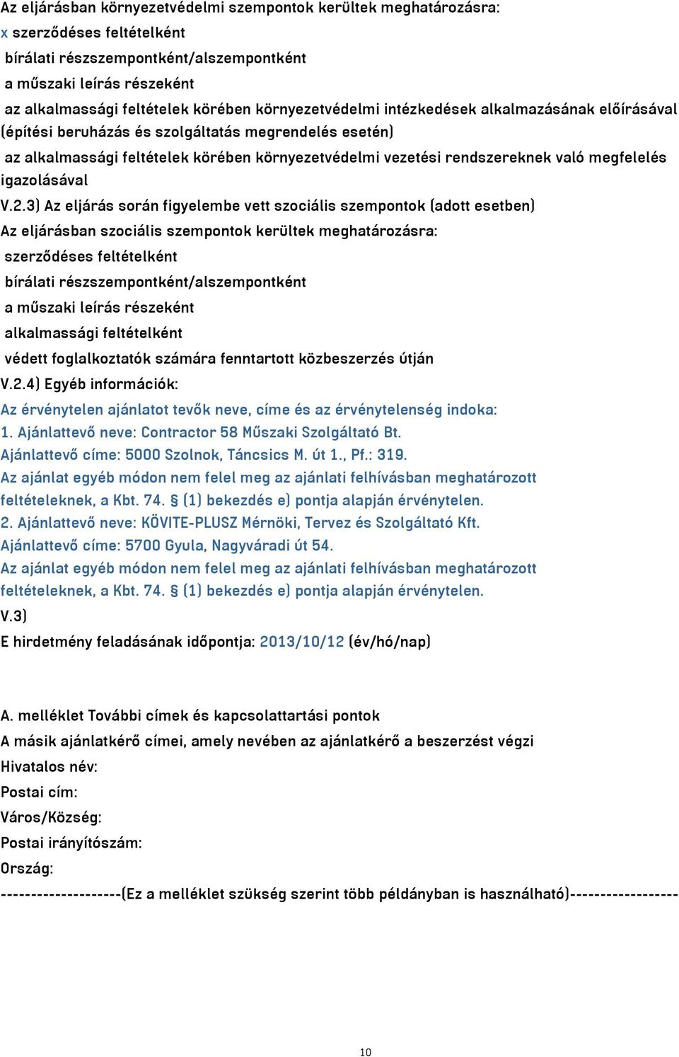 megfelelés igazolásával V.2.