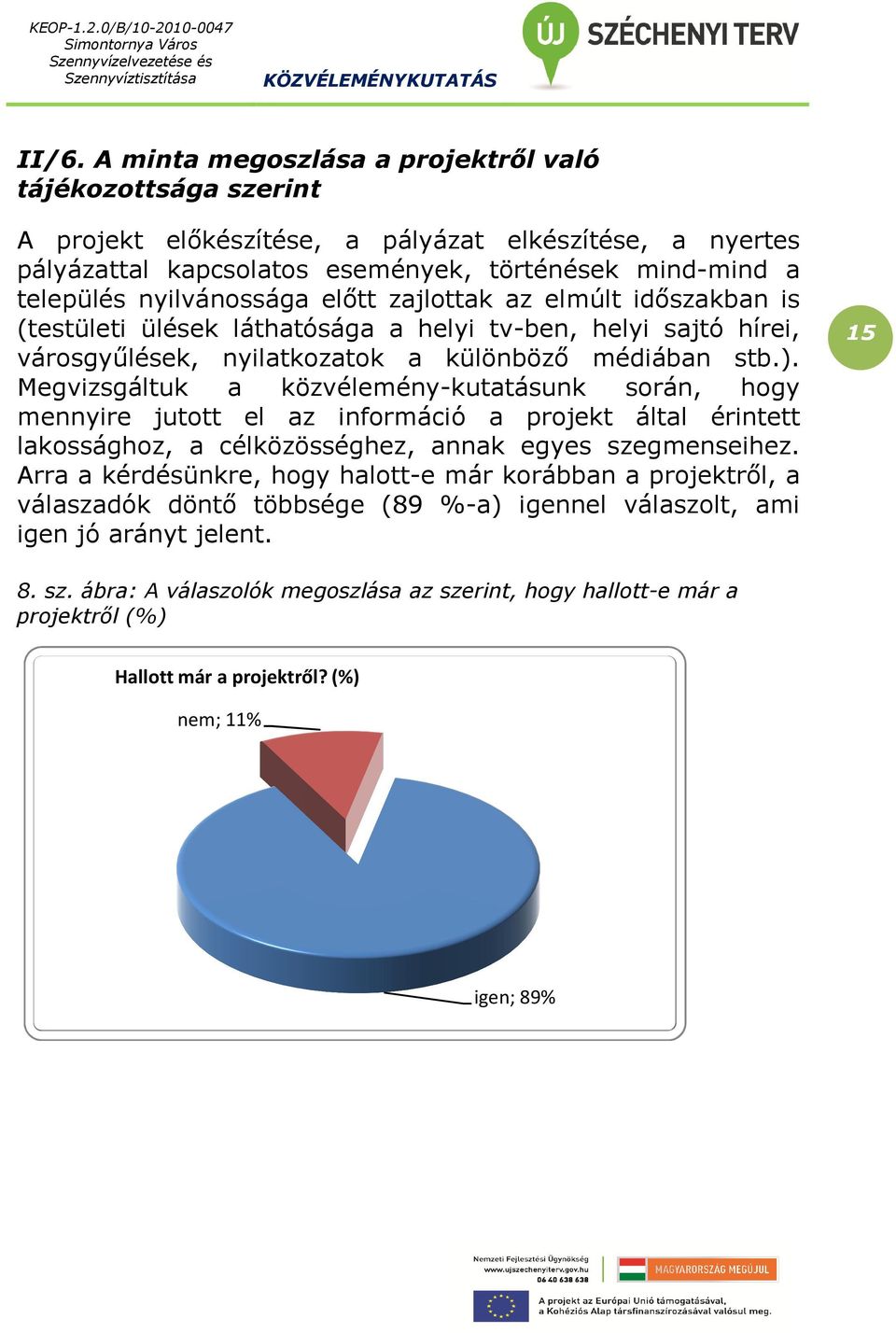 Megvizsgáltuk a közvélemény-kutatásunk során, hogy mennyire jutott el az információ a projekt által érintett lakossághoz, a célközösséghez, annak egyes szegmenseihez.