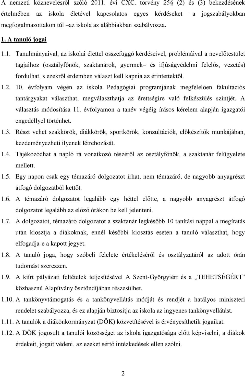 A tanuló jogai 1.