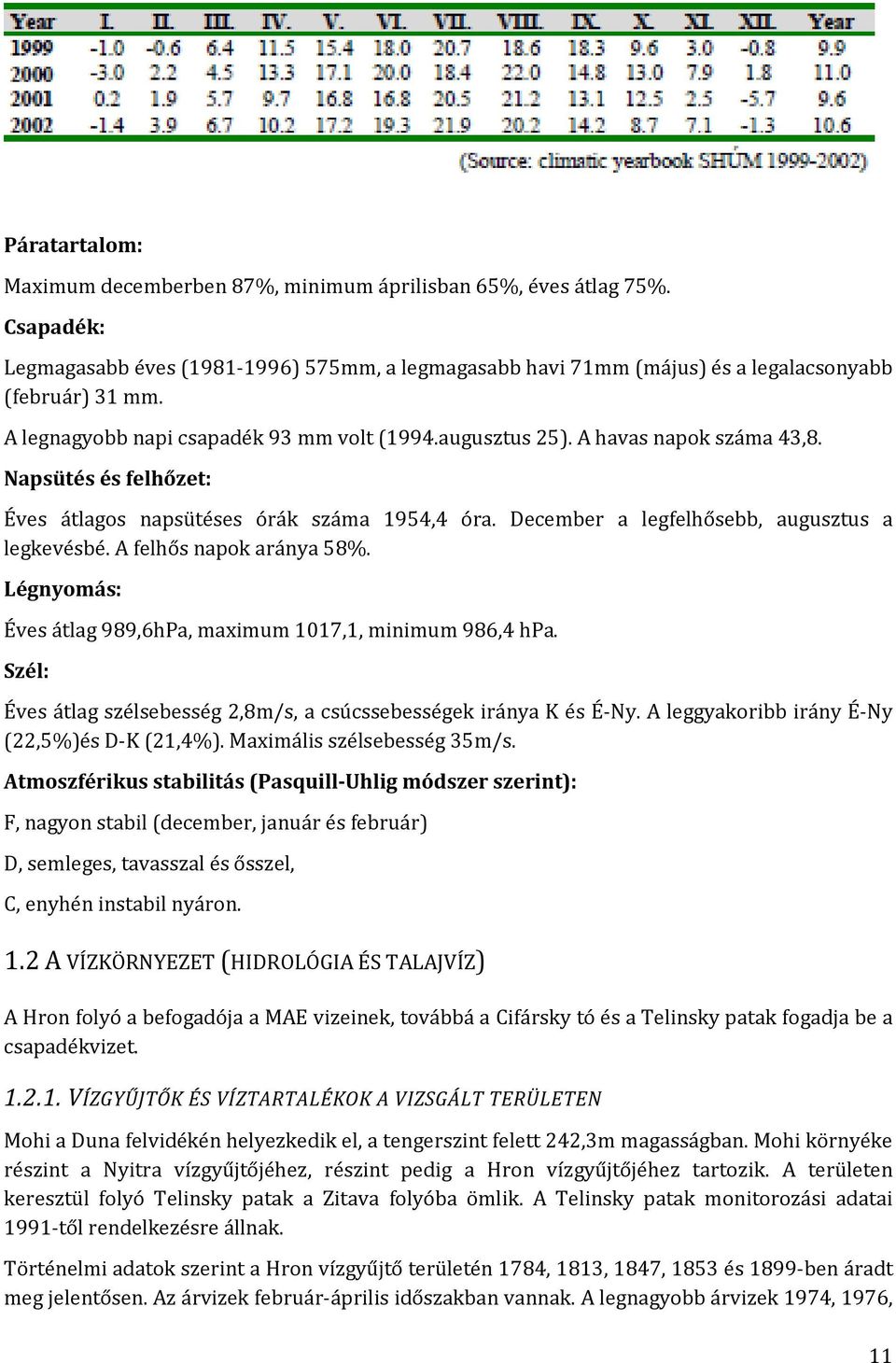 December a legfelhősebb, augusztus a legkevésbé. A felhős napok aránya 58%. Légnyomás: Éves átlag 989,6hPa, maximum 1017,1, minimum 986,4 hpa.