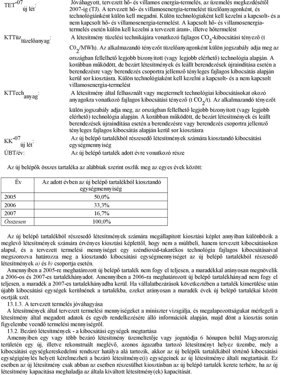 Külön technológiaként kell kezelni a kapcsolt- és a nem kapcsolt hő- és villamosenergia-termelést.