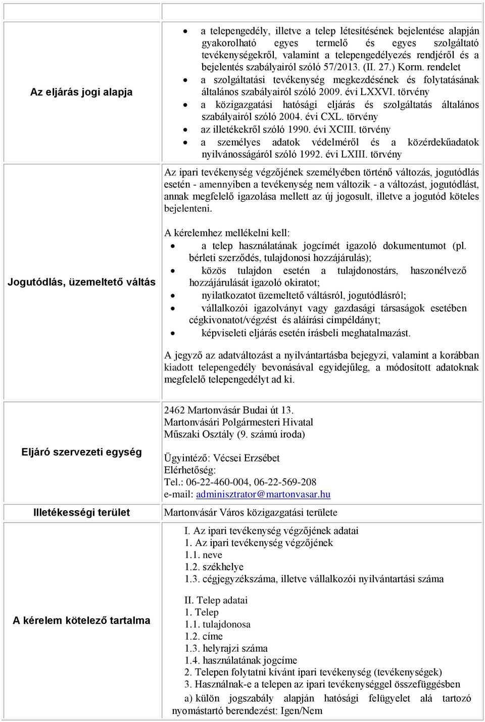 évi LXXVI. törvény a közigazgatási hatósági eljárás és szolgáltatás általános szabályairól szóló 2004. évi CXL. törvény az illetékekről szóló 1990. évi XCIII.