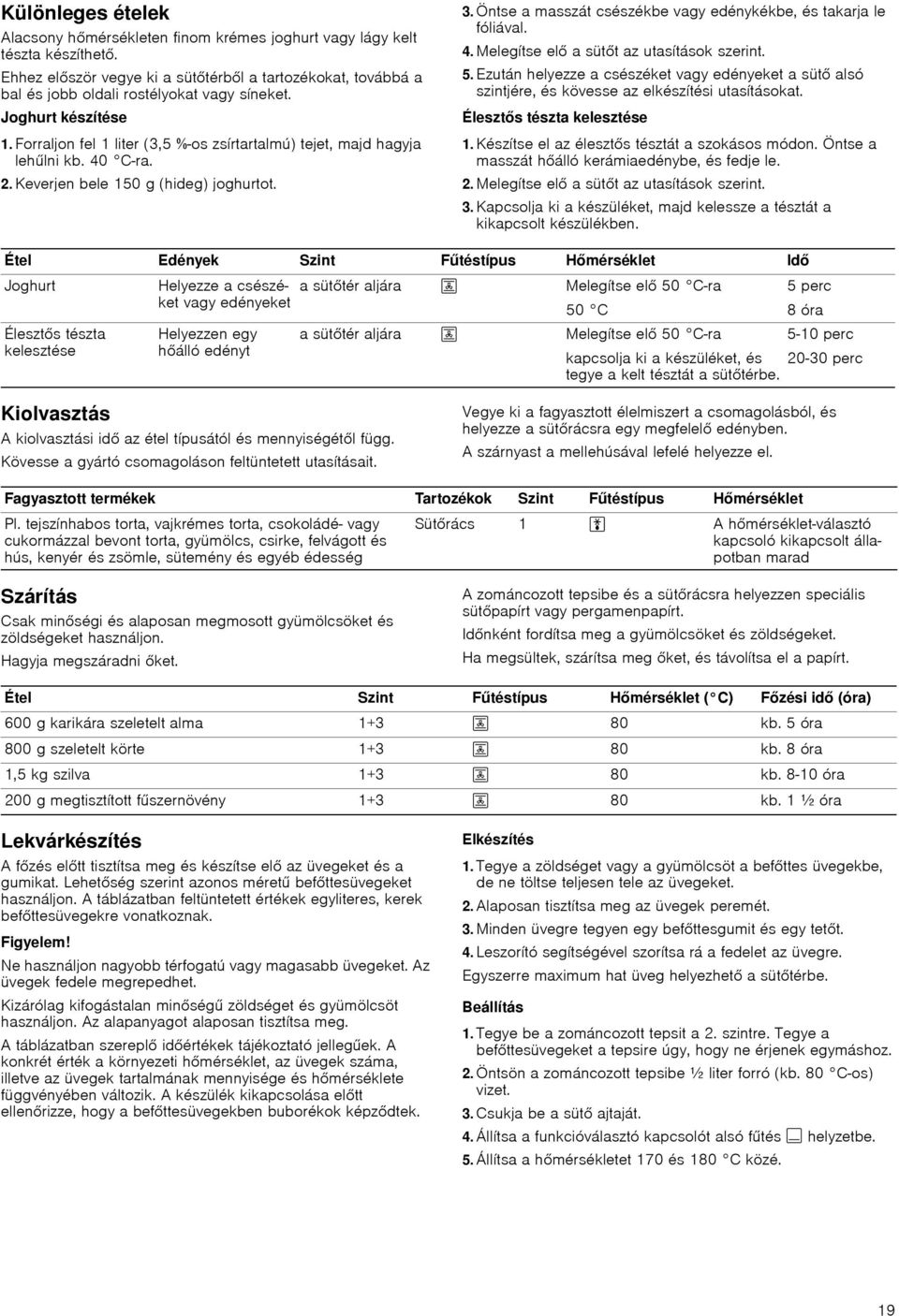 Forraljon fel 1 liter (3,5 %-os zsírtartalmú) tejet, majd hagyja lehűlni kb. 40 C-ra. 2. Keverjen bele 150 g (hideg) joghurtot. 3. Öntse a masszát csészékbe vagy edénykékbe, és takarja le fóliával. 4. Melegítse elő a sütőt az utasítások szerint.