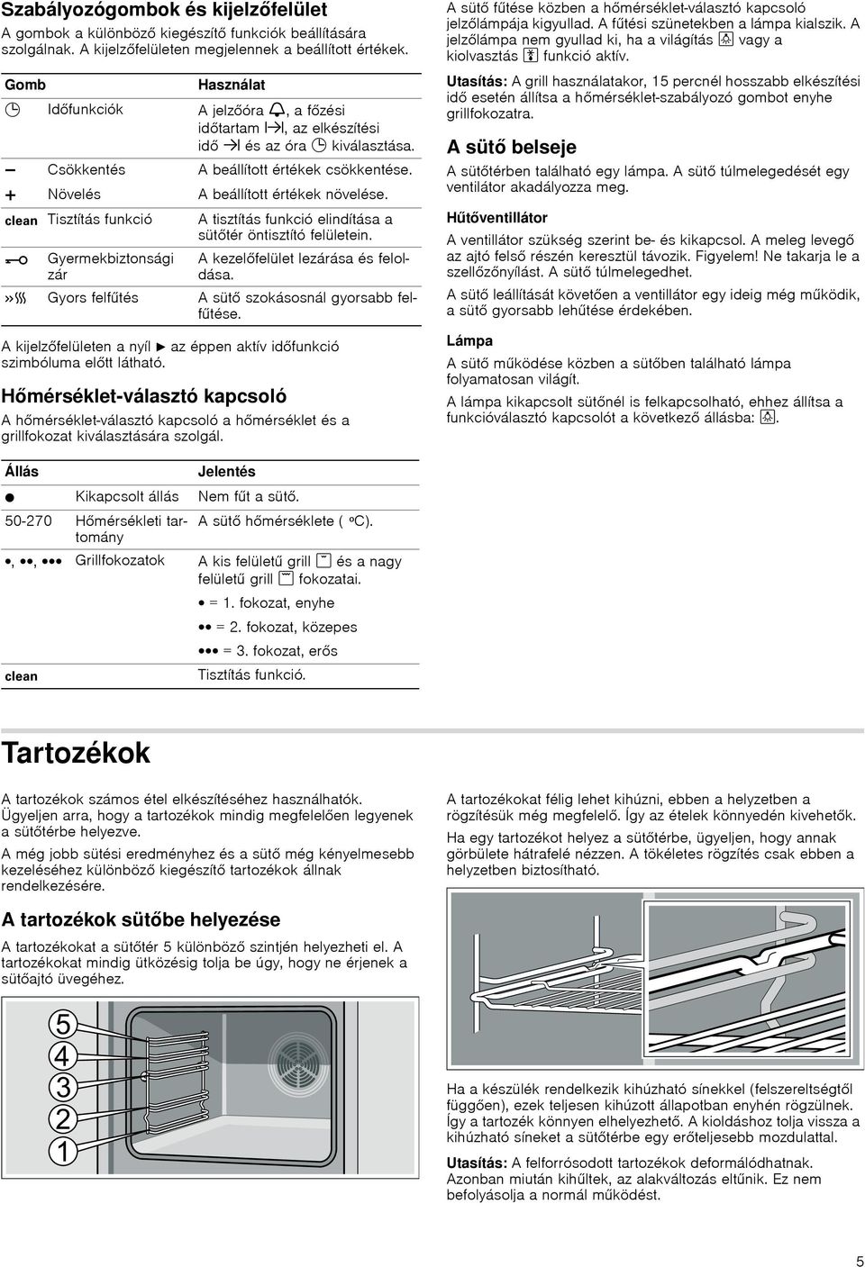 s Tisztítás funkció @ Gyermekbiztonsági zár A kijelzőfelületen a nyíl N az éppen aktív időfunkció szimbóluma előtt látható.