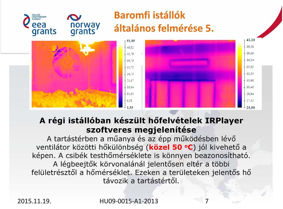 működésben lévő ventilátor közötti hőkülönbség (közel 50 o C) jól kivehető a képen.