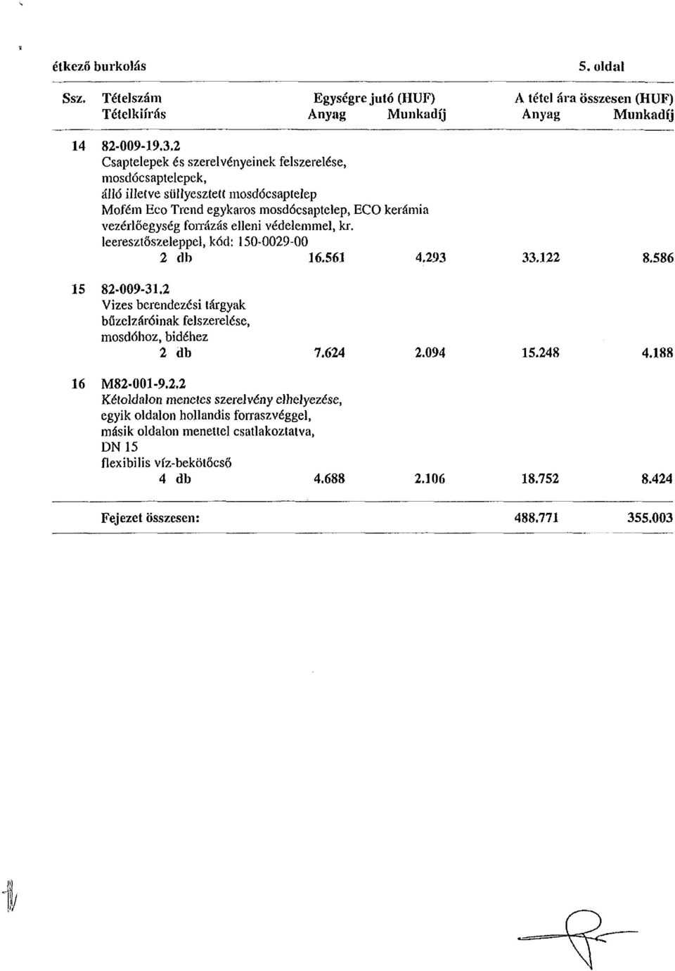 forrázás elleni védelemmel, kr. leeresztöszeíeppel, kód: 150-0029-00 2 db 16.561 4.293 33.122 8.586 15 82-009-31.