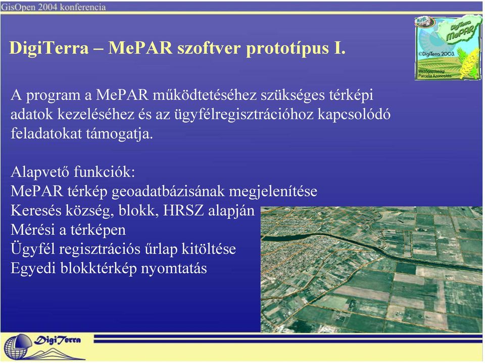 A MePAR-hoz kapcsolódó DigiTerra térinformatikai szoftver fejlesztések -  PDF Ingyenes letöltés
