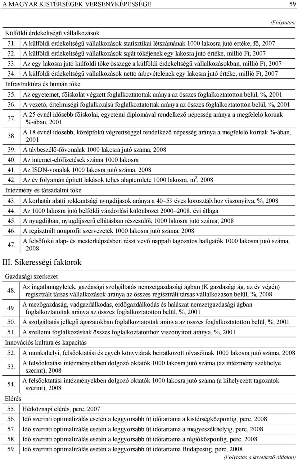 Az egy lakosra jutó külföldi tőke összege a külföldi érdekeltségű vállalkozásokban, millió Ft, 2007 34.
