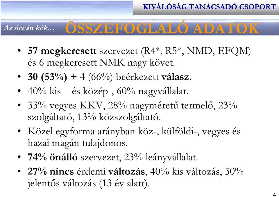 33% vegyes KKV, 8% nagyméretű termelő, 3% szolgáltató, 3% közszolgáltató.